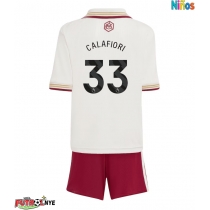 Camiseta Arsenal Riccardo Calafiori #33 Tercera Equipación para niños 2025-26 manga corta (+ pantalones cortos)